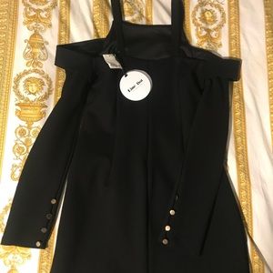 Black LineandDot cocktail dress